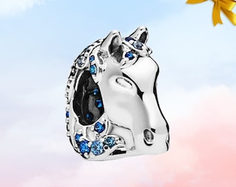 Frozen Nokk Horse Charm • Nieuwe echte S925 Sterling zilveren bedel voor Pandora armband • Ketting hanger • Cadeau voor haar
