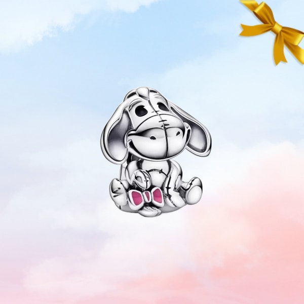 Charm Winnie l'ourson Bourriquet • Nouvelle breloque en argent sterling S925 véritable pour bracelet Pandora • Collier avec pendentif • Cadeau pour elle • Livré dans une boîte