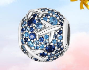 Airplane Charm: S925 Silver Charm for Bracelet,Necklace Pendant