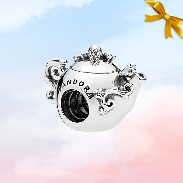 Charm théière • Nouvelle breloque en argent sterling S925 véritable pour bracelet Pandora • Collier pendentif • Meilleur cadeau pour elle