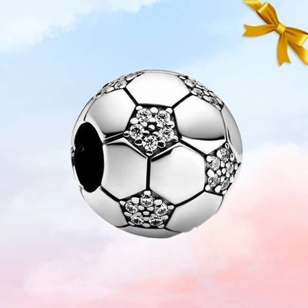 Sparkling Soccer Ball Charm Football Charm • New Genuine S925 Sterling Silver Pandora Charm for Bracelet • Necklace Pendant • Gift for Her