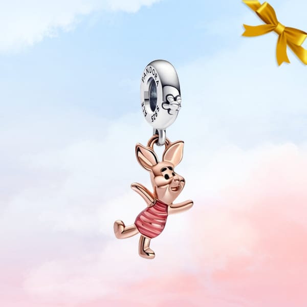 Winnie the Pooh Ferkel Anhänger • Echter S925 Sterling Silber Charm für Pandora Armband • Halskette Anhänger • Bestes Geschenk für Sie