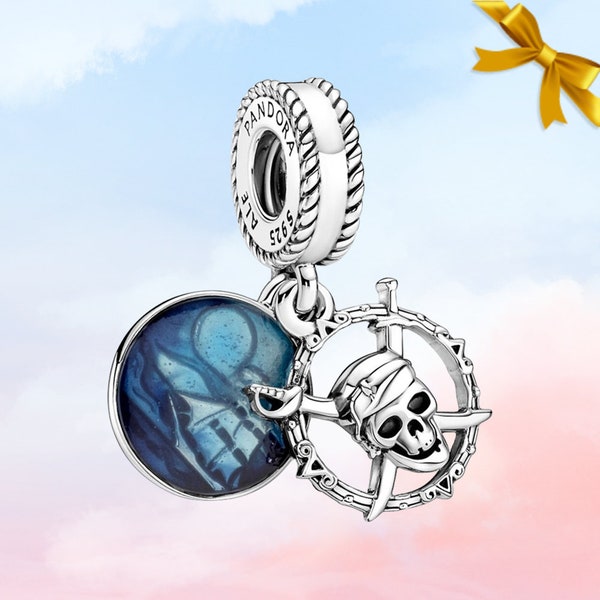 Breloque Pirates des Caraïbes • Nouvelle breloque en argent sterling S925 véritable pour bracelet • Collier à pendentif