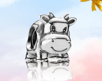 New Cheerful Cow Charm • Genuine S925 Sterling Silver Charm for Pandora Bracelet • Necklace Pendant • Gift for Her