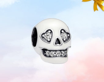 Glow-in-the-dark Sparkling Skull Charm • New Genuine S925 Sterling Silver Charm for Pandora Bracelet • Necklace Pendant • Best Gift for Her