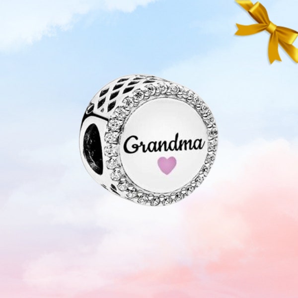 Charm grand-mère • Nouveau pendentif en argent sterling S925 véritable pour bracelet Pandora • Collier pendentif • Cadeau pour grand-mère