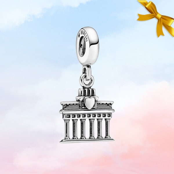 Charm colgante de la Puerta de Brandenburgo de Berlín • Nuevo encanto Pandora de plata de ley S925 genuina para pulsera • Colgante de collar • Regalo para ella