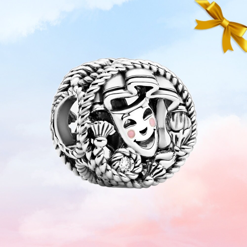 Comedy and Tragedy Drama Masks Charm New Genuine S925 Sterling