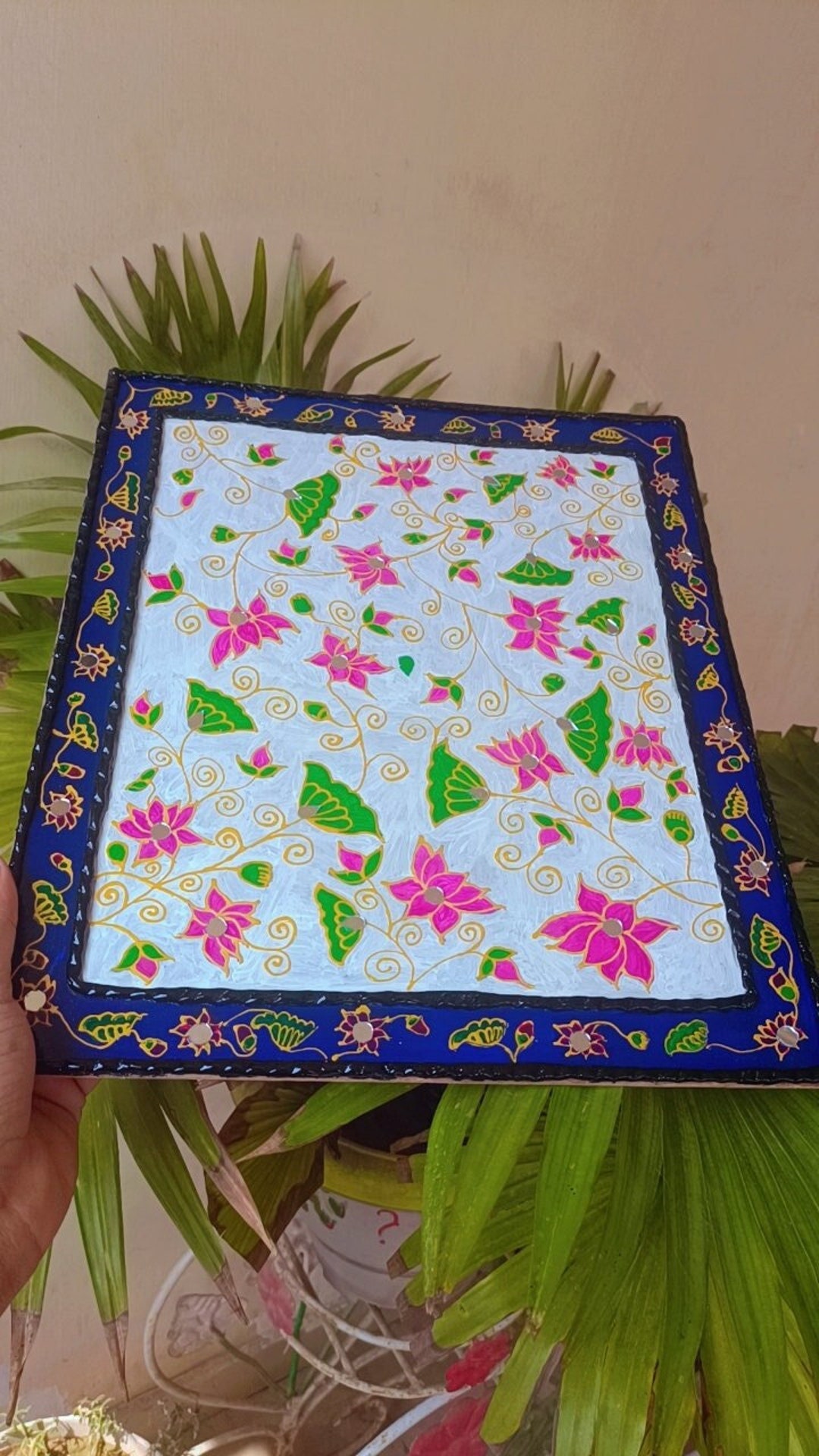 Mirror and Clay Work Wall Hanging Lippan Art 14x12 Inches Gujrati Traditional Art Etsy