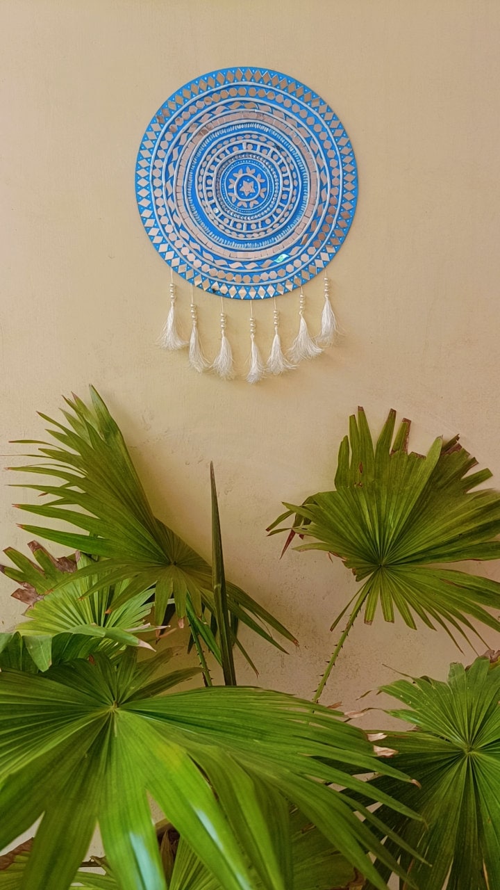 Home Decor Lippan Art Mirror Wall Decor Handmade Wall Art Bedroom Decor