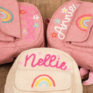 Handgefertigter personalisierter Kinder-Mini-Rucksack: Tasche für Kinder mit Handstickerei