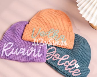 Personalized Knit Beanie: Custom Name Winter Hat
