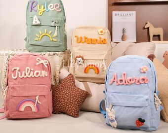 Custom Corduroy Toddler Backpack: Personalized Kids School Bag