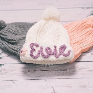 Kid's Winter Hat with Personalized Embroidery Cozy Winter Hat for Babies and Toddlers Gifts for Kids image 2