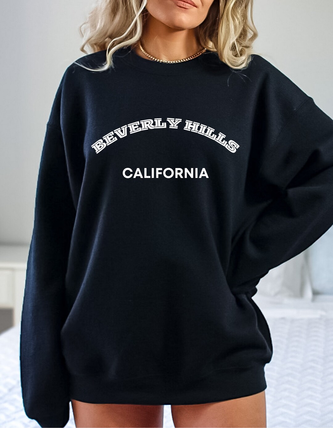 And The Why BEVERLY HILLS 92 CALIFORNIA Contrast Crop Sweatshirt