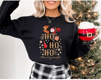 HoHoHo Santa Sleigh Run Unisex Sweatshirt, Merry Marathon HoHoHo Holiday Sweater, Santa's Speedy, Race To Cheer, Festive Fun Run Sweatshirt