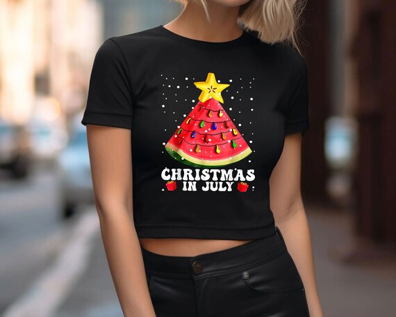 Christmas In July Shirt, Santa Beach Shirt, Watermelon T-Shirt, Summer Santa Shirt, Summer Christmas, Summer Vibes Shirt, Xmas in July Shirt