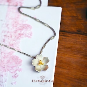 Dainty Cherry Blossom Silver Pendant Necklace | Sakura Tree Necklace | Cute Jewellery | Everyday Jewelry | Minimalist Design | Gift for Her