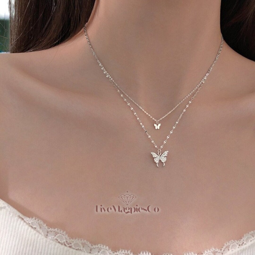 ★BLACKPURPLE★送料込★韓国★5P Signature butterfly necklace 5PBLUE BUTTERFLY NECKLACE [BLACKPURPLE] 正規品 BTS SUGA