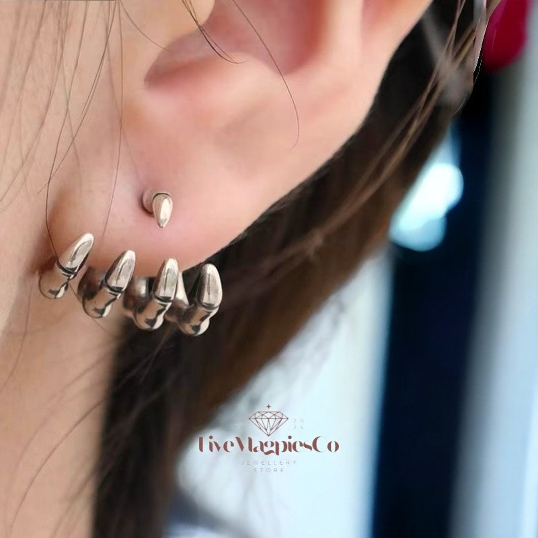 Small Gothic Skeleton Hand Silver Post Back Earrings | Gothic Jewellery | Gothic Earrings | Punk Style | Minimalist Design | Gift for Her - Etsy Japan