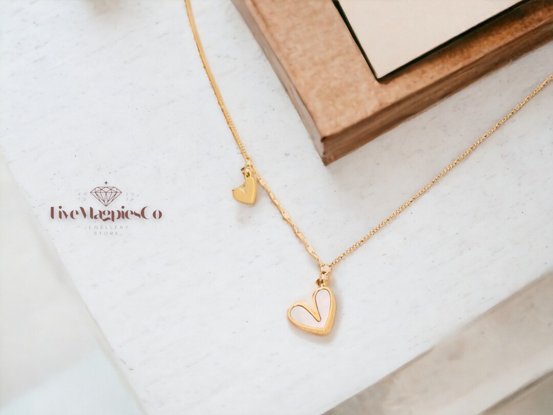 HEART PENDANT GOLD MOTHER OF PEARL main image 1
