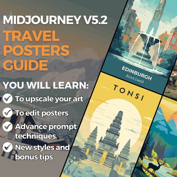 Midjourney Travel Posters Guide | Travel Poster Prompt | Midjourney Guide | Poster Prompts | Midjourney Guide | Midjourney Wall Art