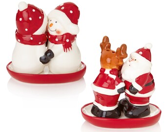 Christmas Novelty Salt and Pepper Set Cruet Santa Reindeer or Snowman MO141033