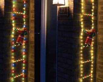 Santa's Ladder Christmas Decoration: 124 LED Lights, Outdoor Xmas Light (2m)
