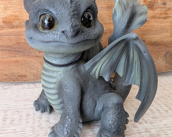 Fan Tail Dragon Ornament Statue Garden Home Outdoor Indoor 14cm Resin