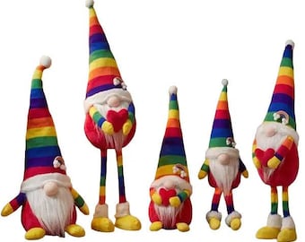 Rainbow Gonk collection Various Options Standing Seated Dangly Ornaments Pride Decor Home Decoration