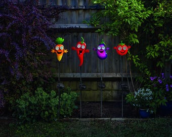 Luz solar intermitente para camino de cultivo de verduras con LED, ideal para chiles, berenjenas, zanahorias o tomates (78 cm).