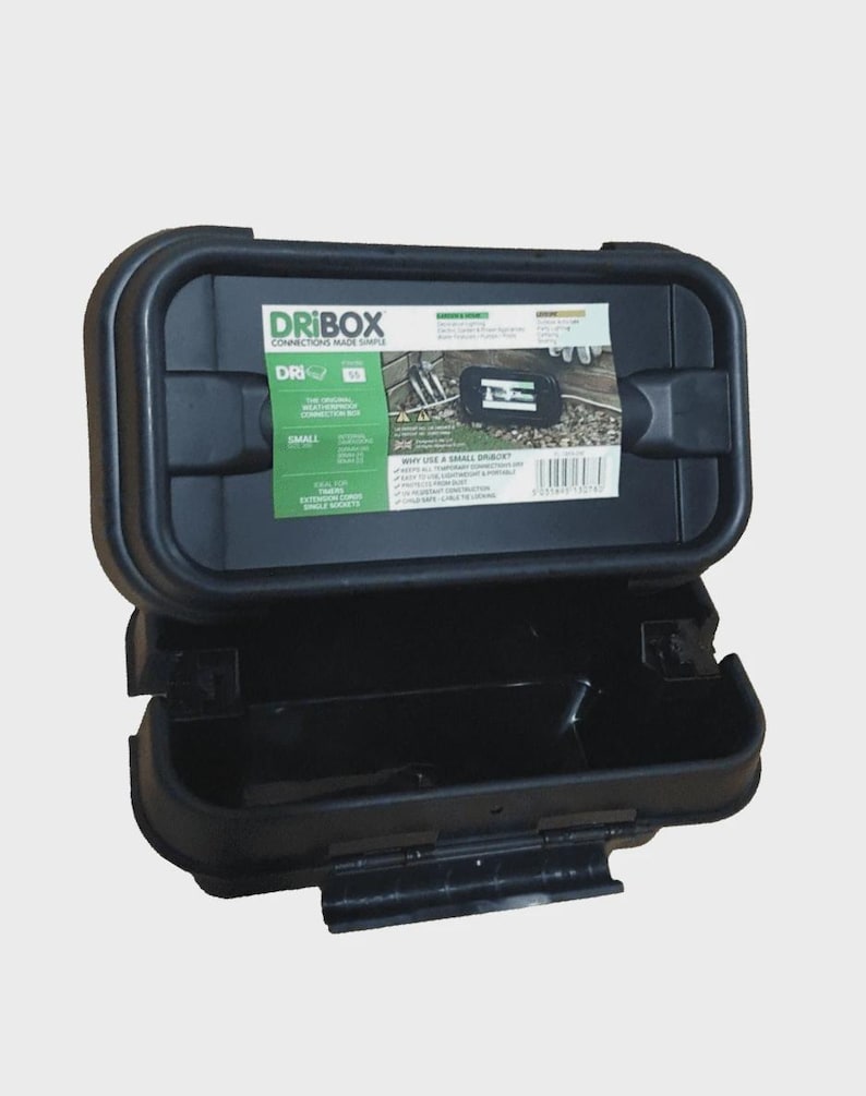 Dribox Weatherproof Box Small Black 200 Outdoor Junction Plug Electrics ...