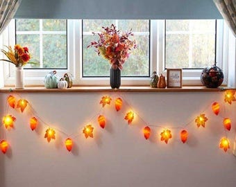 Acorn & Leaf Autumn String Lights - Set of 20 Battery Powered String Lights for Home Decor 2.85m Lit Length