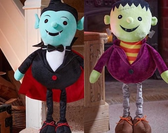 Frankie or Drac Halloween Decoration Telescopic Legs Frankenstein or Dracula Scary Monster 60cm