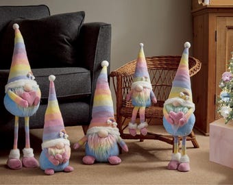 Adorno de pie o colgante Gonk, colección de malvaviscos arcoíris pastel, decoración navideña