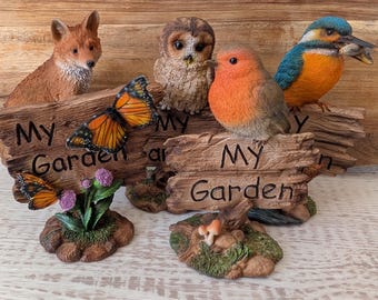 My Garden Animal Bird Ornament Fox Butterfly Kingfisher Robin Owl Garden Home Décor Decoration Outdoor