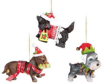 Adornos navideños para perros Juego de 3 adornos colgantes para árboles de Navidad TD213277