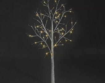 Árbol de abedul con luces LED blancas cálidas de 1,2 m o 1,8 m para exteriores o interiores.