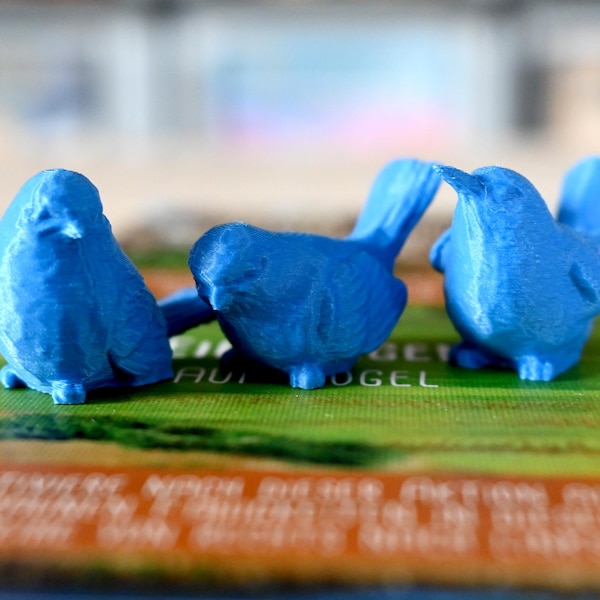 Cute Bird Meeples for Wingspan | Replacement Action Dice | 3D Printed Board Game Accessories | Little Birds for Your Game