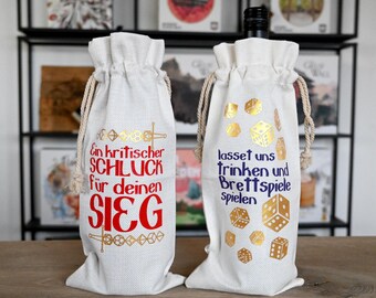 Perfectly packaged: Bottle bags for every board game night! Pack your favorite drink and take it with you. A great gift idea for board gamers!