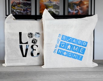 Board Game Bag – Meeple & Dice Designs | Tote Bag for Gamers | Board Game Accessory | Gift for Board Gamers