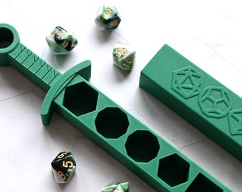 Dice Sword for Polyhedral Dice Set – 3D-Printed Dice Holder | DnD | Pen & Paper | Dice Storage | Board Game