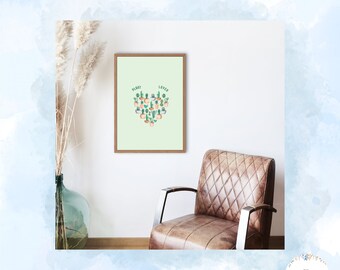 Plant Lover Digital Print | Pretty Wall Art, Digital Prints, Wall Art, Plant Lover Art, Digital Wall Art, Downloadable Art, Plant Art, Green