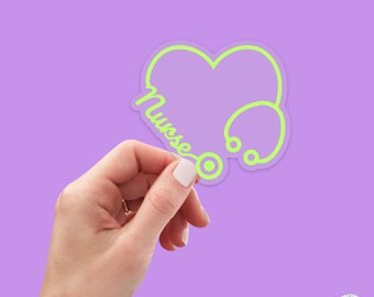 Stethoscope Heart Nurse Sticker | Stickers for Nurses, Nurse Sticker, Gift for Nurse, Nursing Student Sticker, Stickers,Water Bottle Sticker