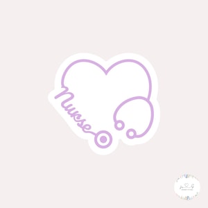 Nurse Stethoscope Sticker | Nursing Sticker, Water Bottle Sticker, Sticker for Nursing Student, Student Nurse, Nursing School, Vinyl