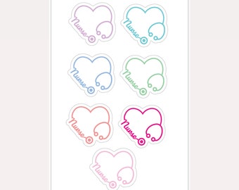 Nurse Sticker | Stethoscope Nurse Stickers, Stethoscope Stickers, Medical Stickers, Sticker Sheets, Nurse Sticker, Gift for Nurse