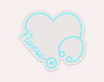 Stethoscope Heart Nurse Sticker | Stickers for Nurses, Nurse Sticker, Gift for Nurse, Nursing Student Sticker, Stickers,Water Bottle Sticker