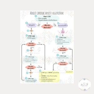 ACLS Algorithm Sheet | Healthcare ACLS, Advanced Life Support, Nurse Cheat Sheet, Nursing Sheet, Doctor Sheet, ACLS for healthcare workers
