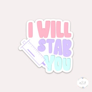 Funny Nurse Sticker | Nursing Syringe Sticker, Nursing Student, Critical Care Nurse, Healthcare, Medical Sticker, Hospital, Waterproof