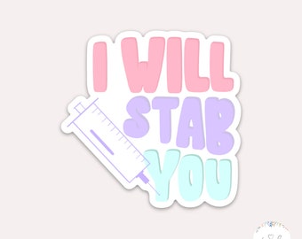 Funny Nurse Sticker | Nursing Syringe Sticker, Nursing Student, Critical Care Nurse, Healthcare, Medical Sticker, Hospital, Waterproof